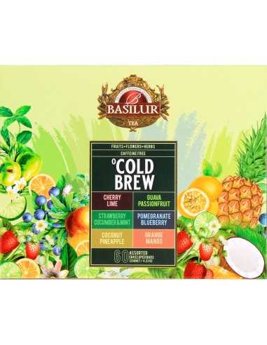 Basilur - Infusiones de Frutas y Hierbas COLD BREW - 60 Bolsas x 6 Unidades x Caja