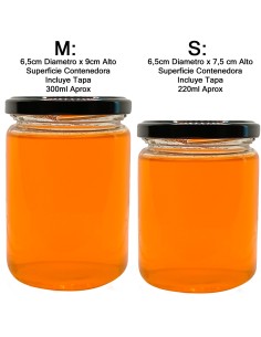 Envase De Vidrio Cilindrico con tapa - Unidades