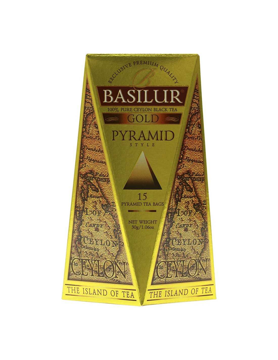 Té Negro Gold -Island - 15 Piramides X 12 Unidades - Basilur