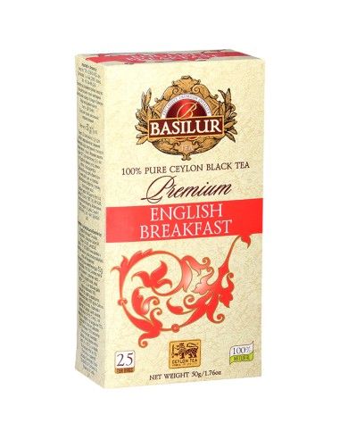 Te Premium - English Breakfast- Bolsita Simple - 25 Bolsas x 24 Unidades - Basilur