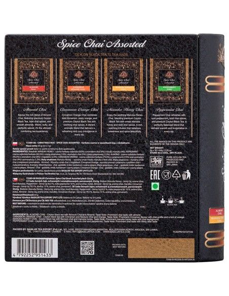 Libro Te Negro Spice Chai Surtido - 32 Bolsitas x 6 Unidades - Basilur