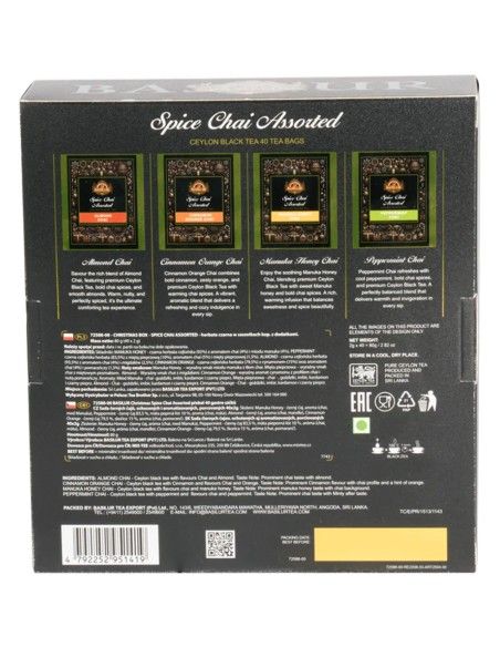 Caja Spice Chai Surtido - 40 Bolsas x 12 Unidades - Basilur