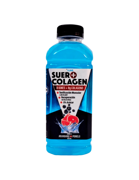 Bebida Hidratante Suero Arandano Pomelo 8 Iones + 8g Colágeno 630ml - 6 Unidades - I LIKE