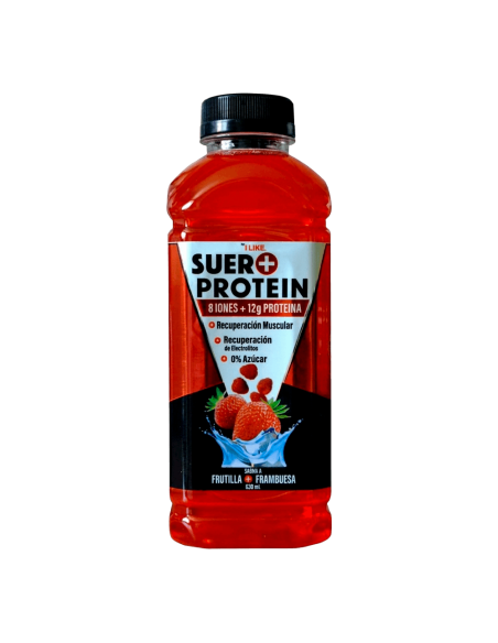 Bebida Hidratante Suero Frutilla Frambuesa 8 Iones + 12g Proteína 630ml - 6 Unidades - I LIKE