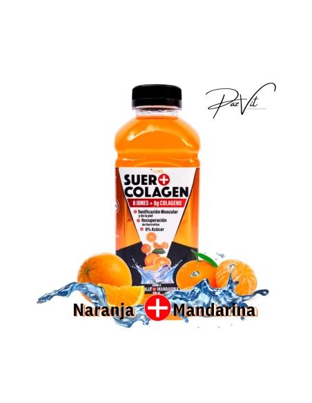 Bebida Hidratante Suero Naranja Mandarina 8 Iones + 8g Colágeno 630ml - 6 Unidades - I LIKE
