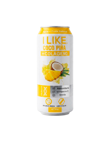 Lata Jugo Natural Coco Piña + Colágeno 473cc - 6 Unidades - I LIKE