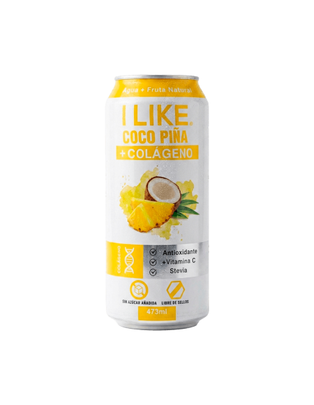 Lata Jugo Natural Coco Piña + Colágeno 473cc - 6 Unidades - I LIKE