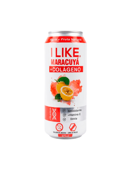 Lata Jugo Natural Maracuya + Colágeno 473cc - 6 Unidades - I LIKE