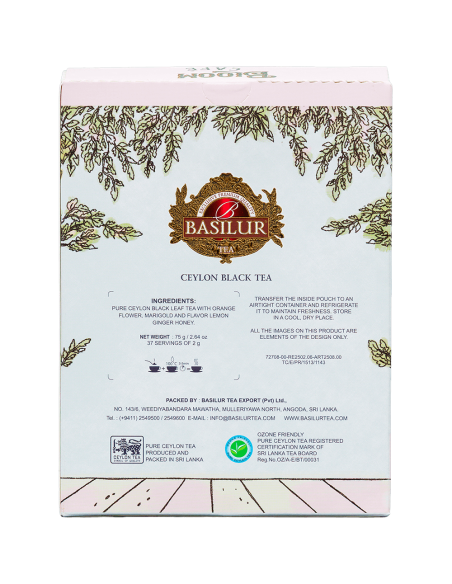 Bloom Café-Te negro Naranja Calendula - Zesty Twist- 75G x 6 - Basilur